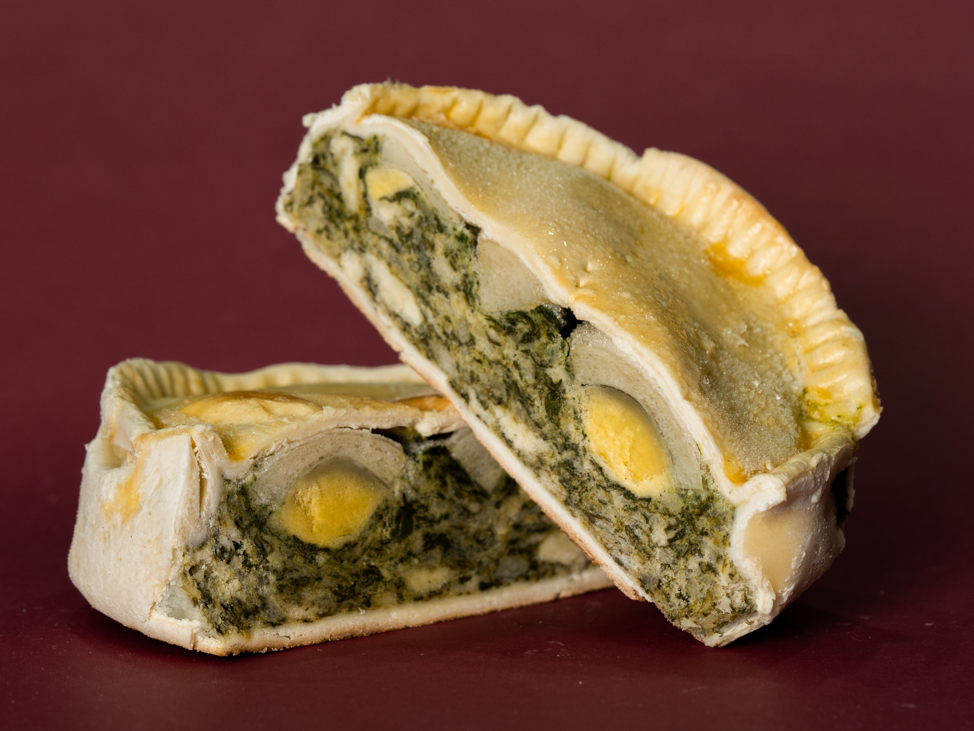 Tarta de espinaca y huevo grande