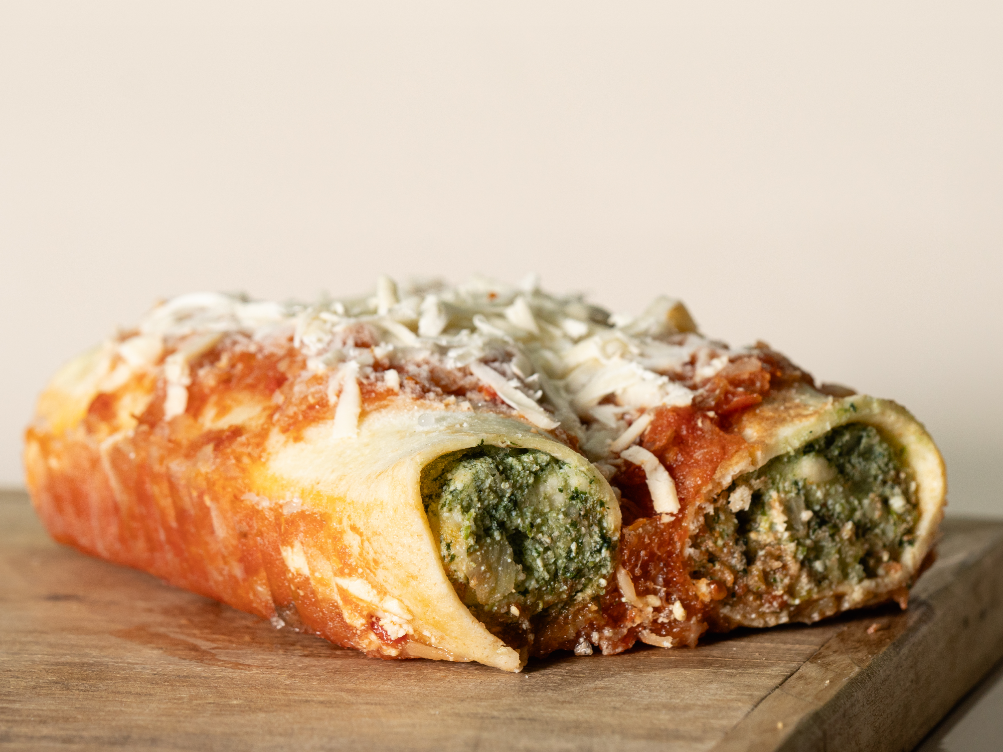 Canelones de ricota, espinaca y queso x2