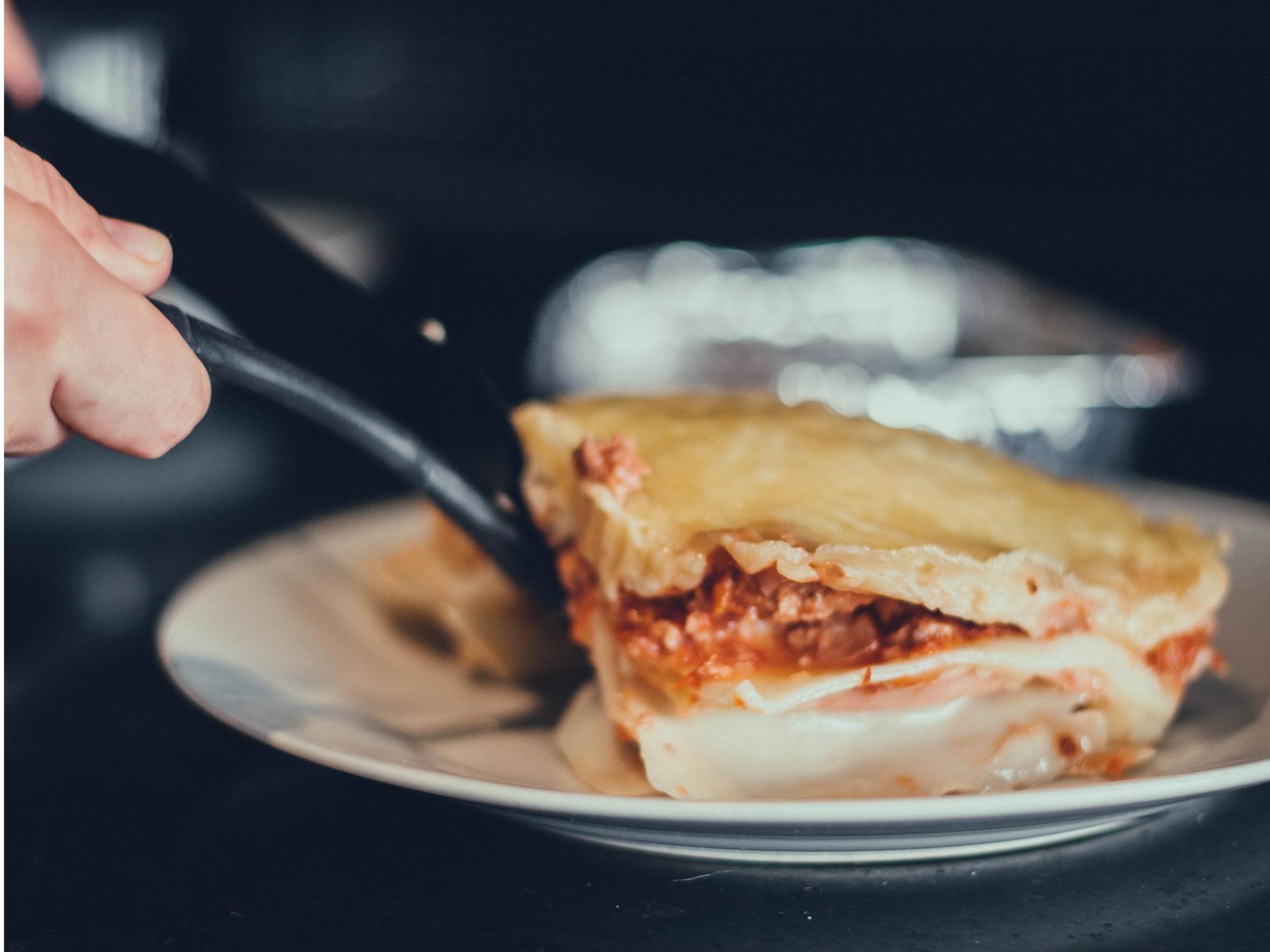 Lasagna de jamón y queso