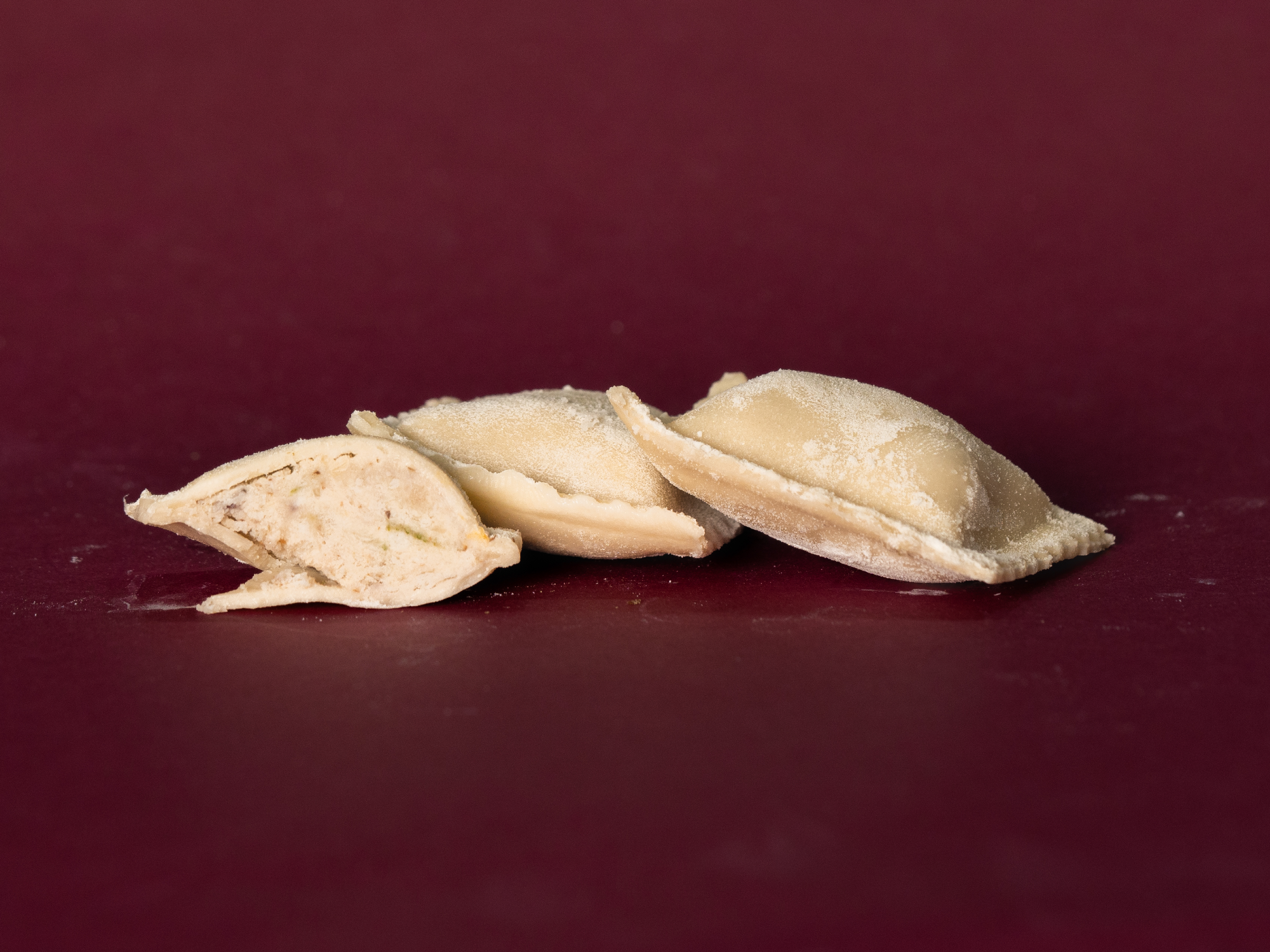 Raviol de jamón y queso