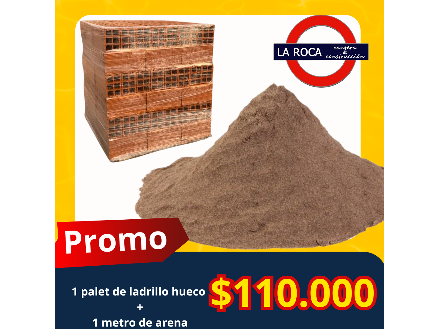 1 palet de ladrillo + 1 metro de arena