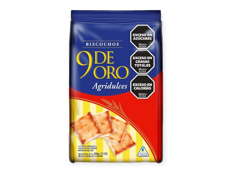 Pack x 5 Galletitas 9 de Oro Agridulce 200 gr.