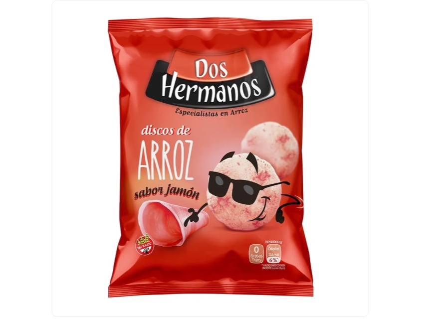 Pack x 5 Snack Dos hermanos Jamon x 80 Gr.