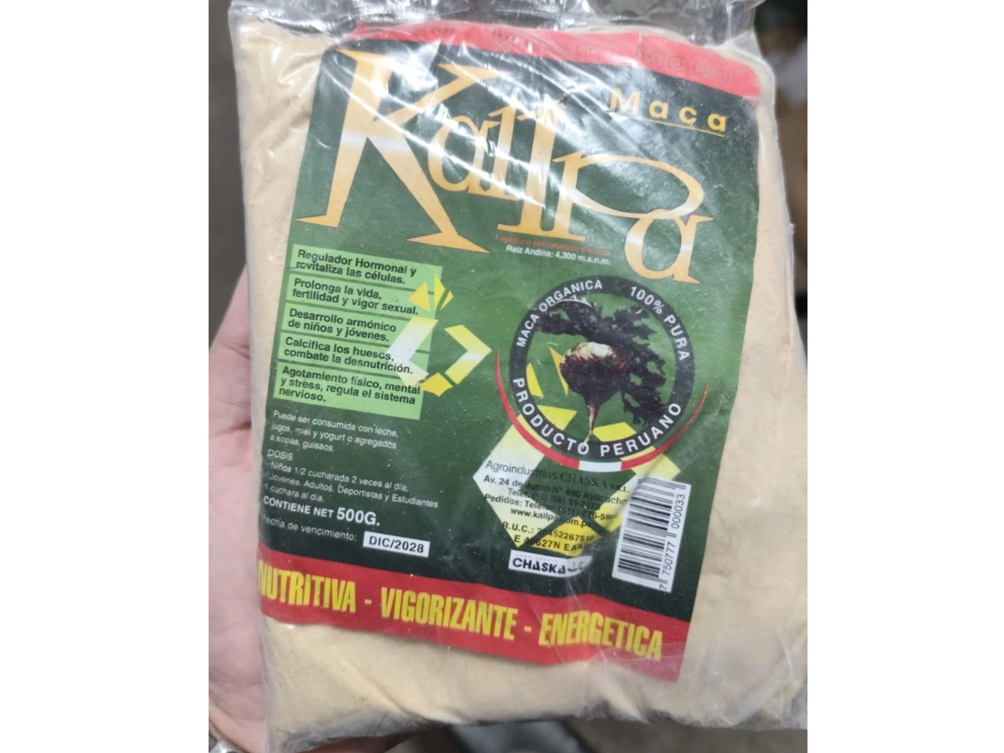 Maca Kallpa blanca x 500gr