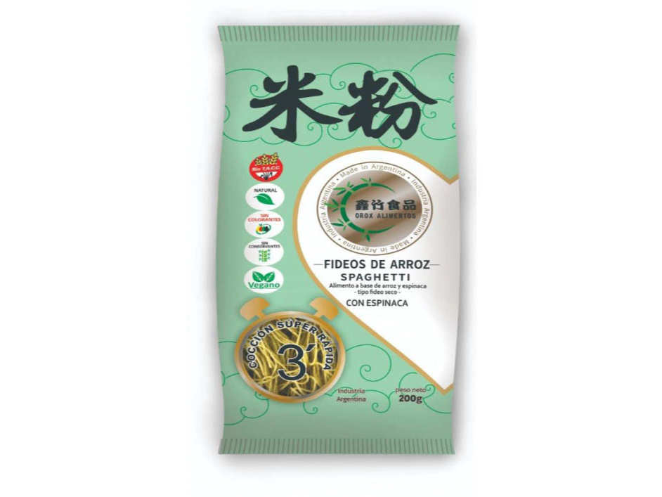 Fideos de arroz Spaghetti con Espinaca 400g