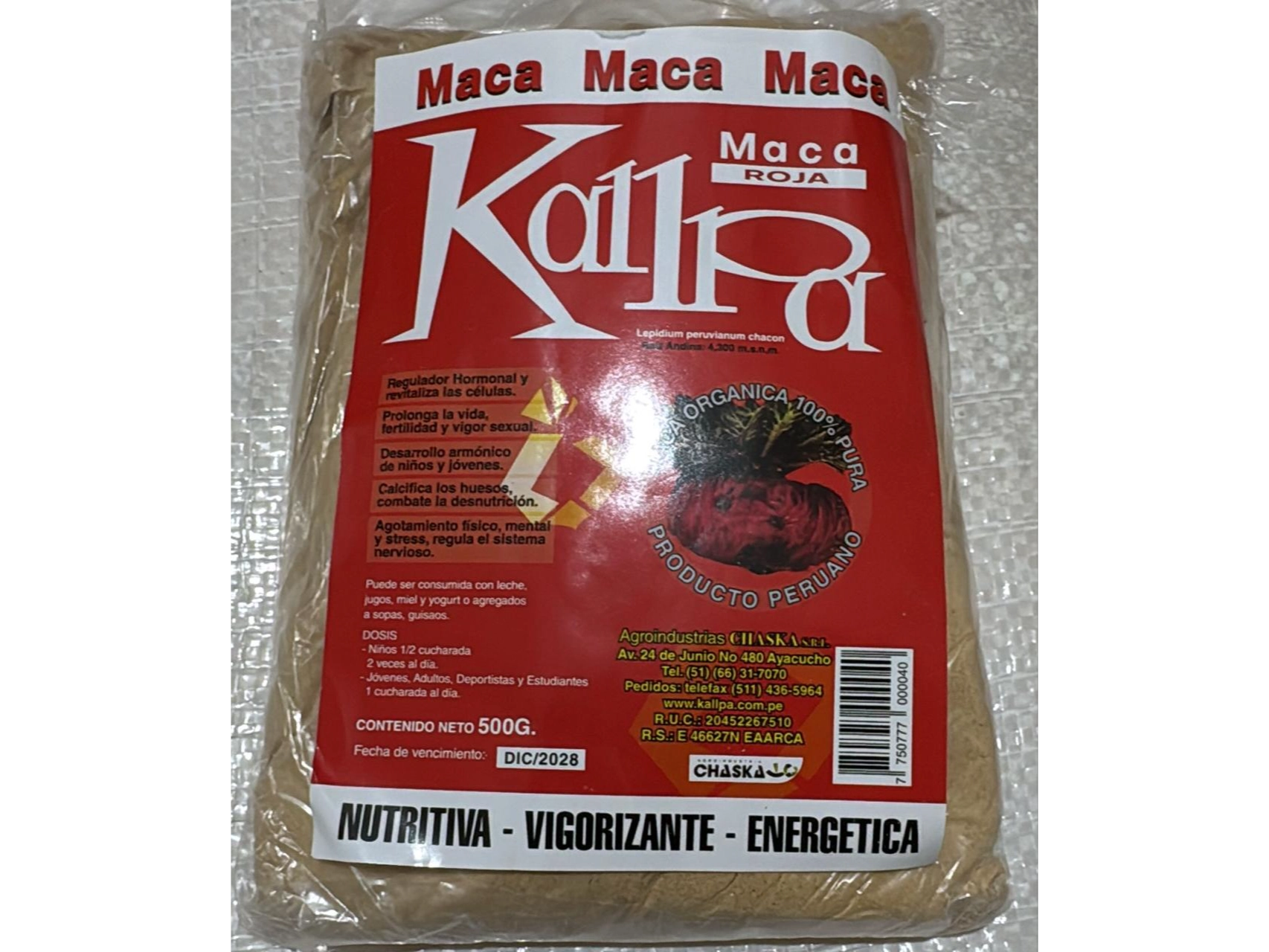 Maca Kallpa Roja x 500gr