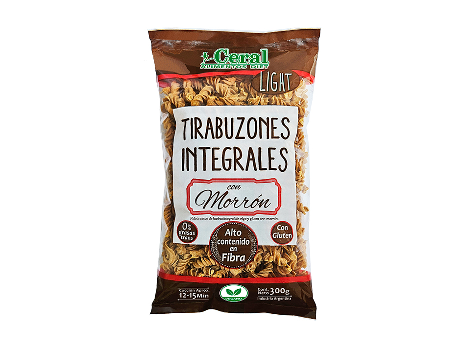 Fideos Tirabuzon Integral Morron