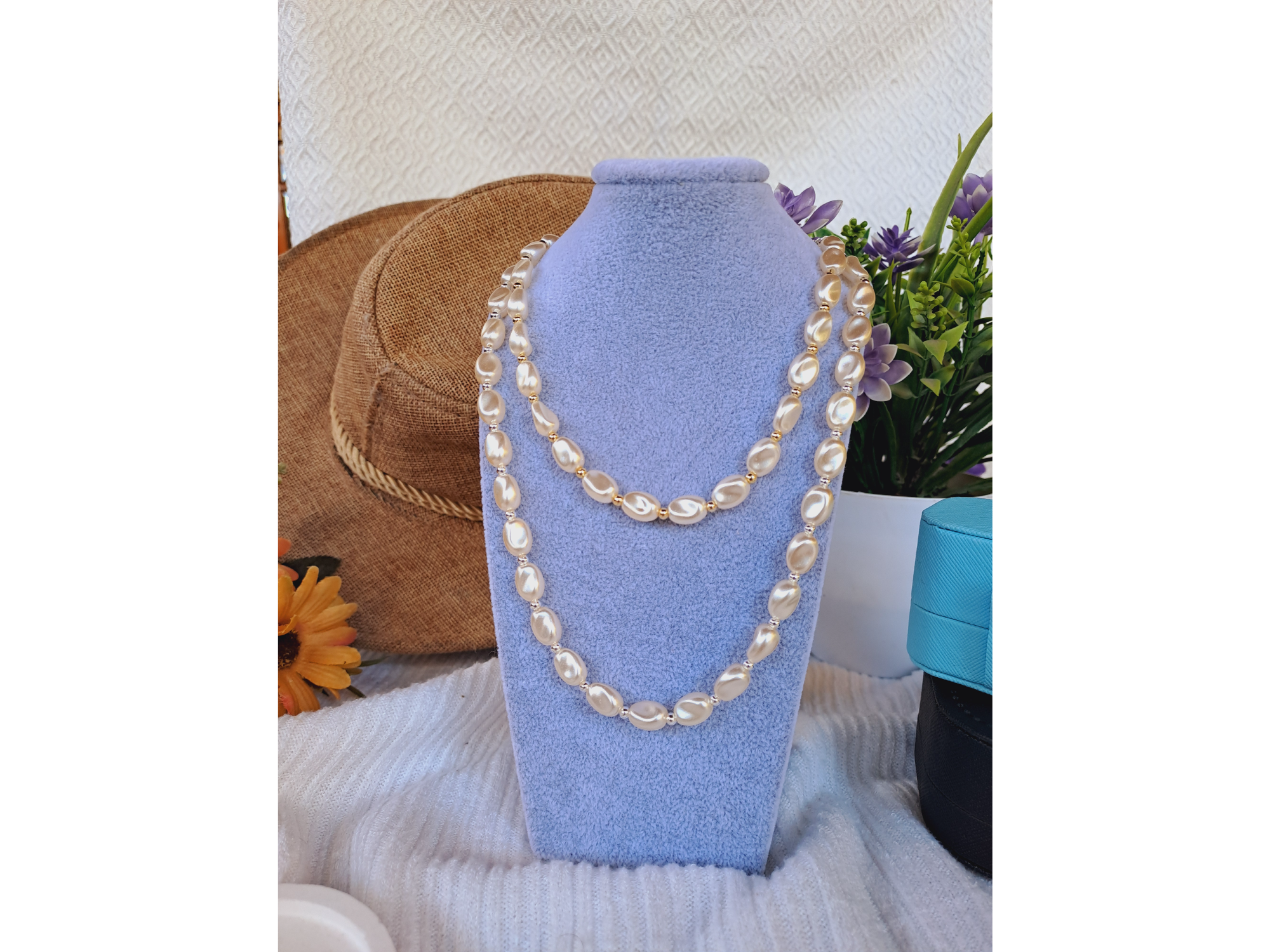 Collar con perlas 5A