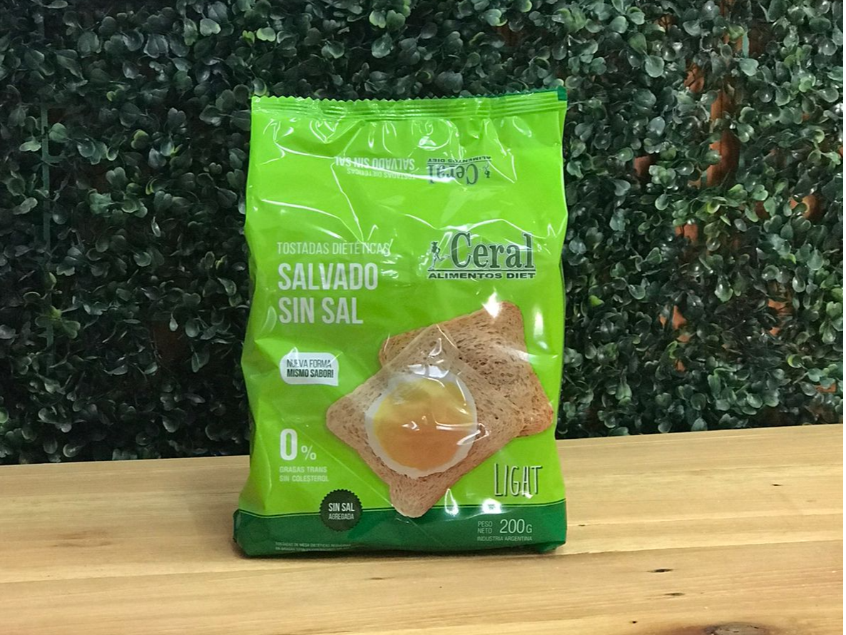 Tostadas Dietéticas de Salvado Sin Sal