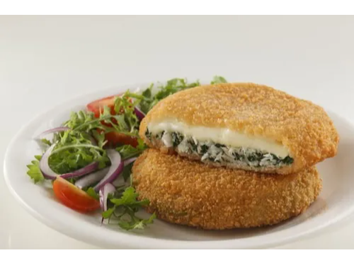 medallon de merluza con queso y espinaca