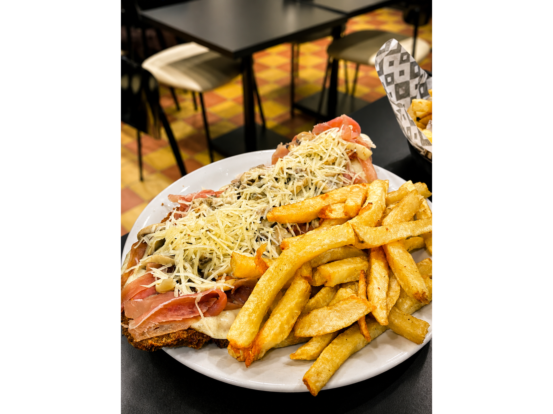 Champiñon y Jamon crudo.