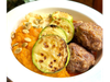 ALBÓNDIGAS DE CARNE (AL HORNO) CON QUINOA CREMOSA Y COLIFLORES AL CURRY ASADOS