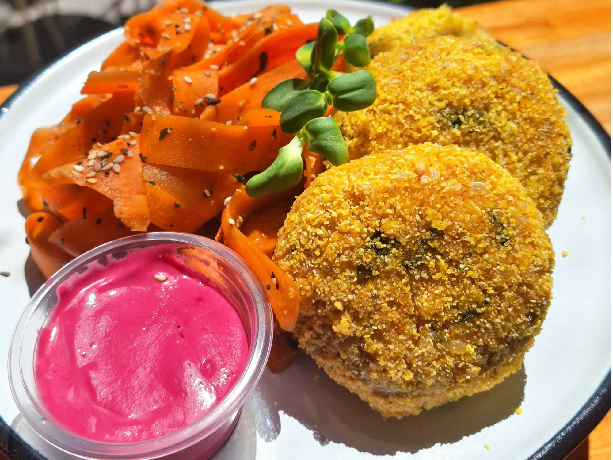 CROQUETAS DE YAMANI Y CALABAZA CON TORTILLA DE ZUCCHINI