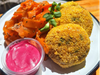 CROQUETAS DE YAMANI Y CALABAZA CON RATATOUILLE DE VERDURAS