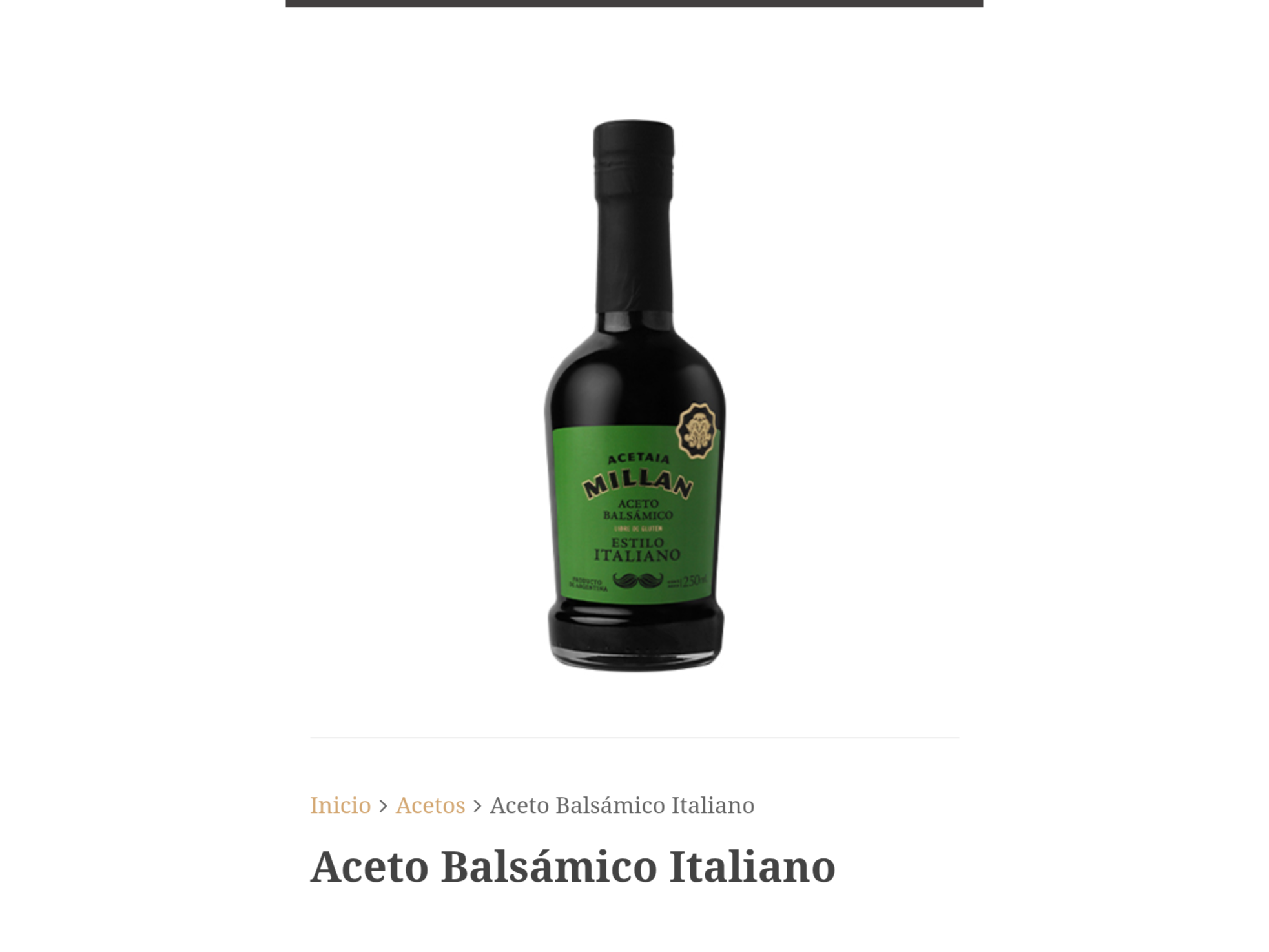 Aceto Balsámico Acetaia Estilo Italiano x 250 ml
