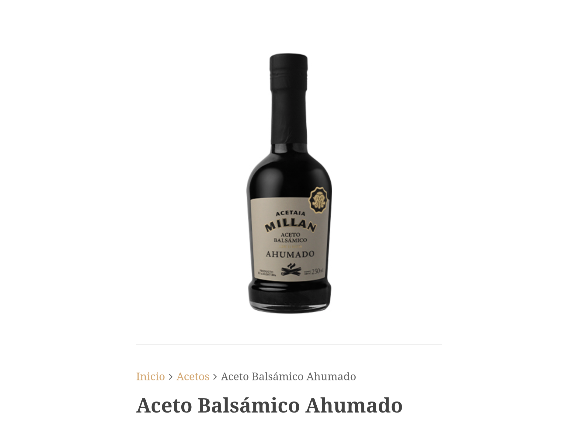 Aceto Balsámico Acetaia Ahumado x 250 ml
