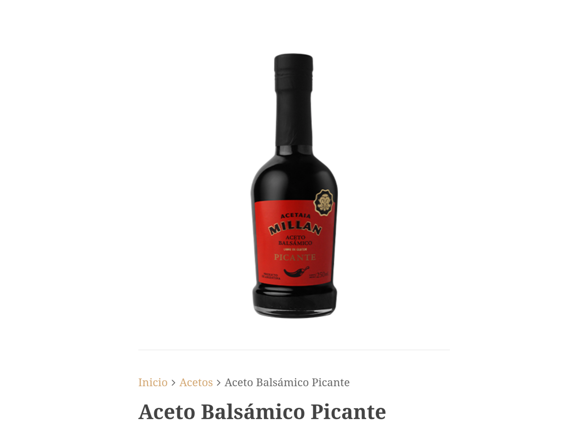 Aceto Balsámico Acetaia Picante x 250 ml