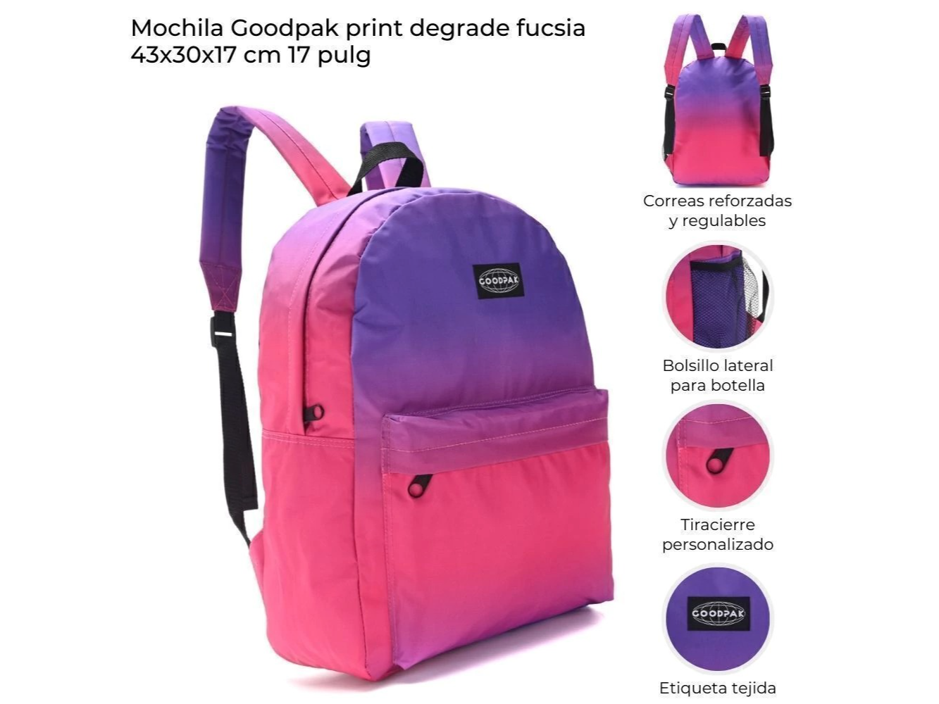 Mochila espalda goodpak 17" - degrades
