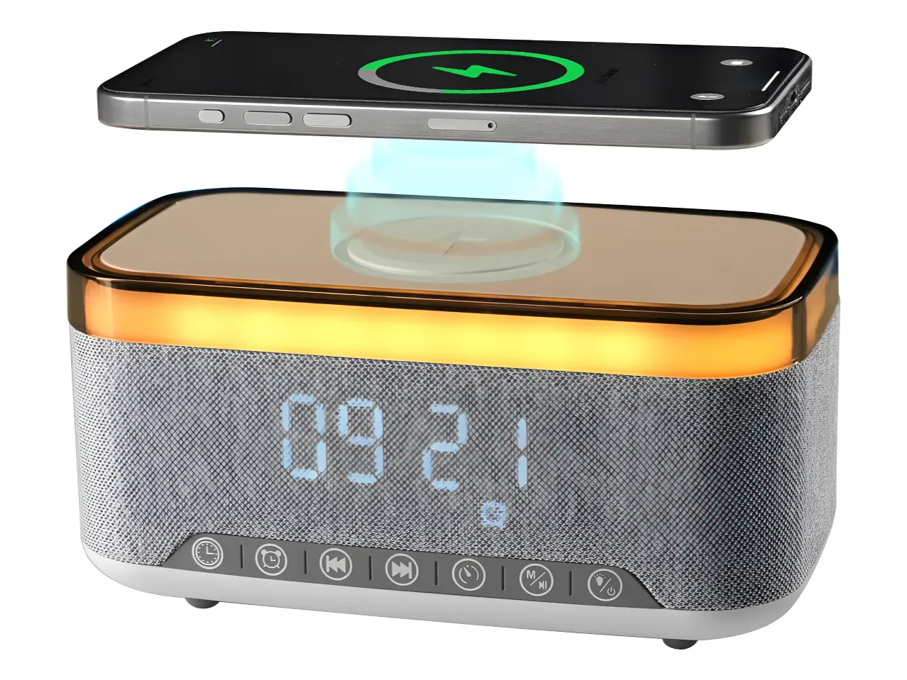 Parlante con cargador inalambrico