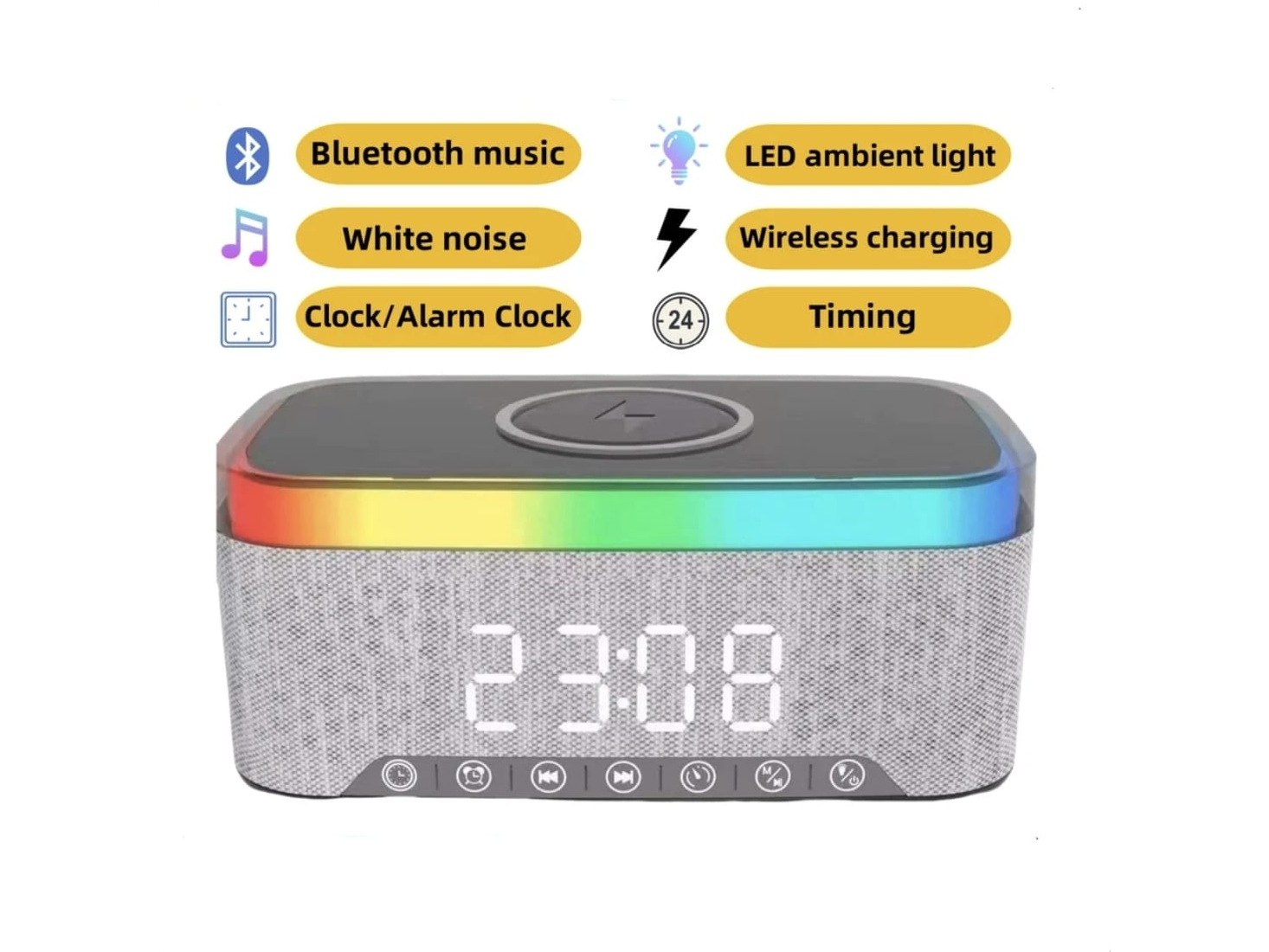 Parlante con cargador inalambrico