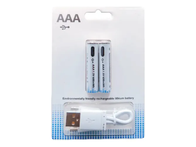 Bateria recargable AAA usb blister X 2