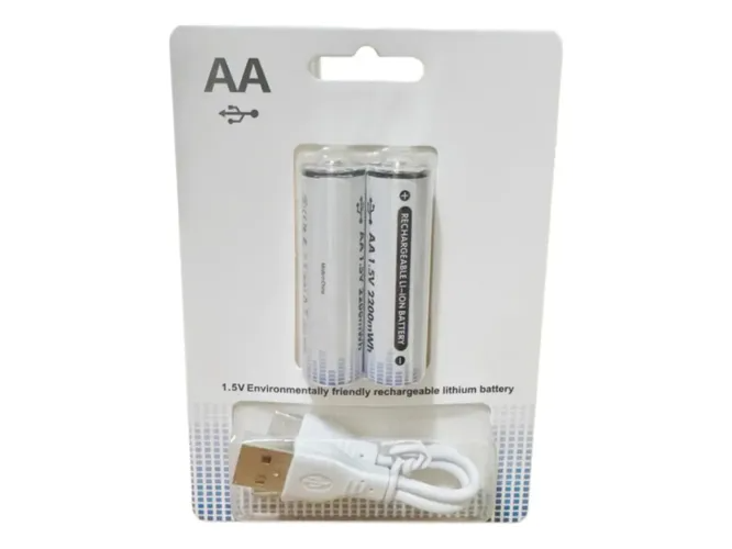 Bateria recargable AA USB blister X2