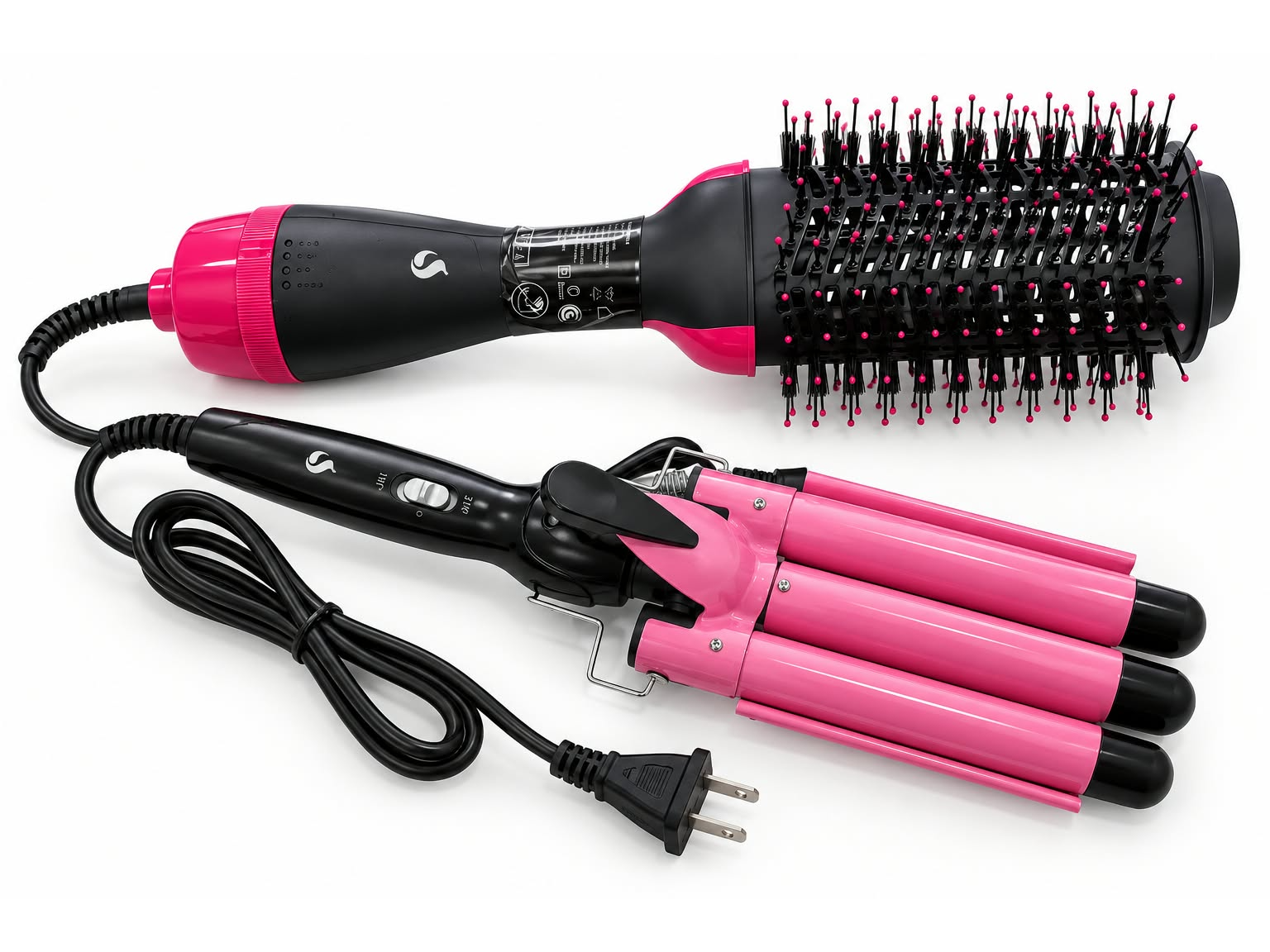 Buclera triple y cepillo secador