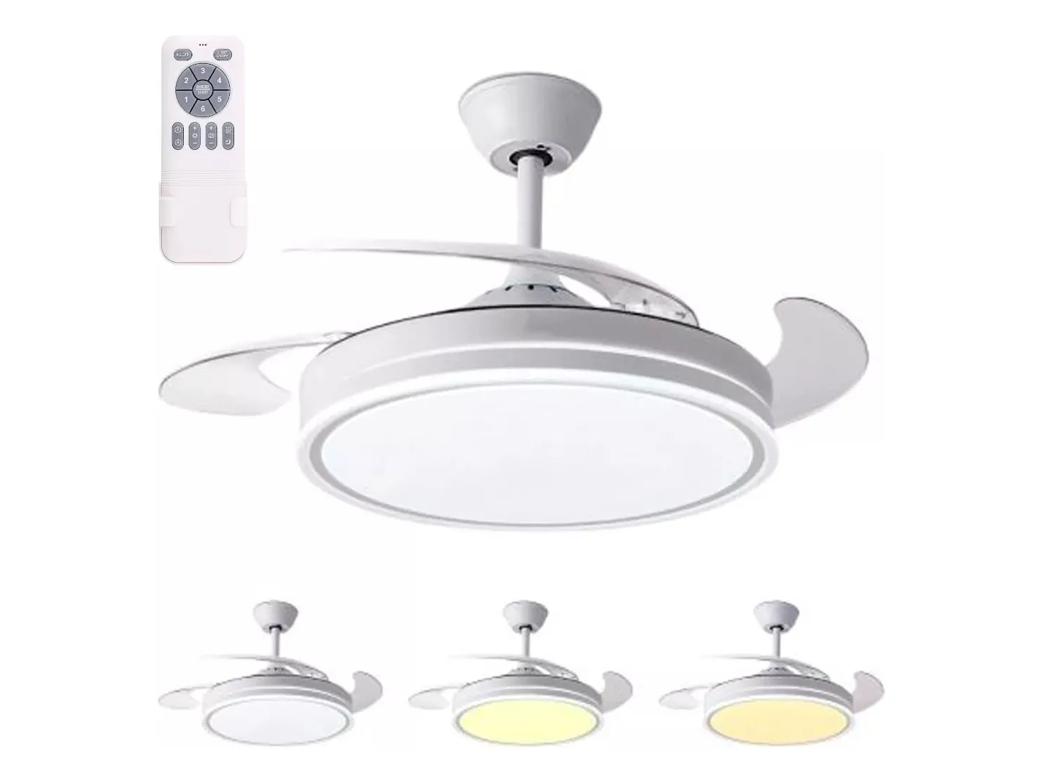 Ventilador de techo con luz y control