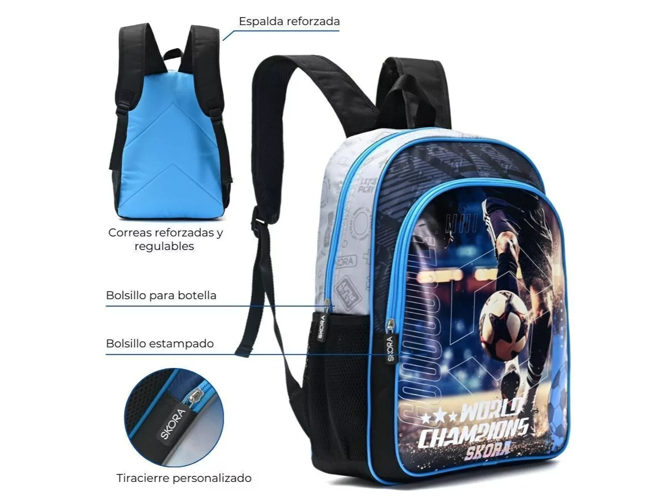 Mochila espalda skora futbol 16"