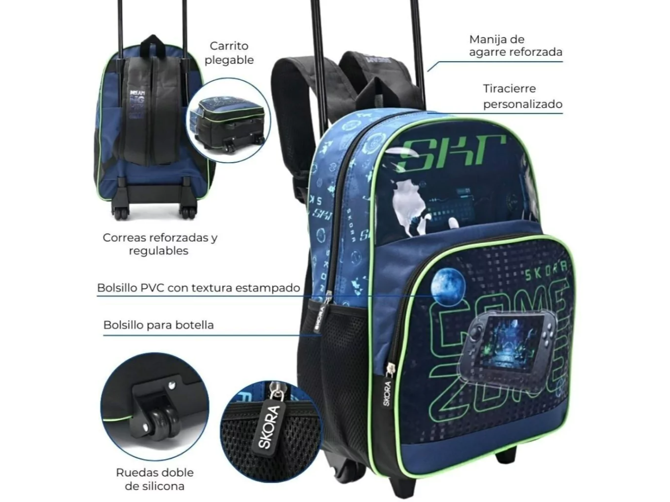 Mochila carro skora game 16"