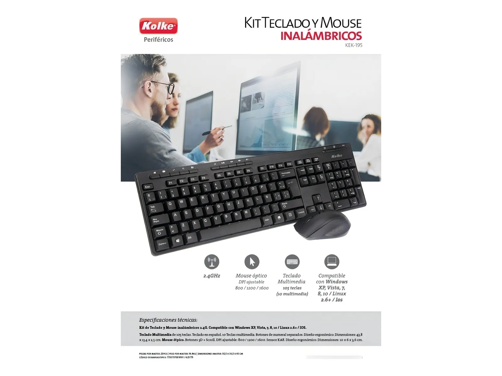 KIT TECLADO Y MOUSE kolke
