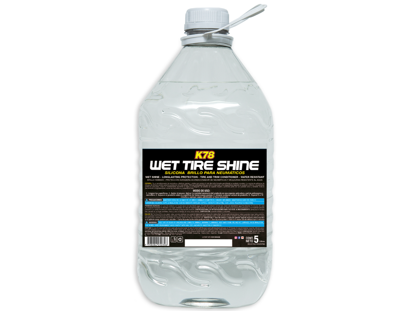 A807-18 / WET TIRE SHINE - SILICONA BRILLO PARA NEUMATICOS 5LTS