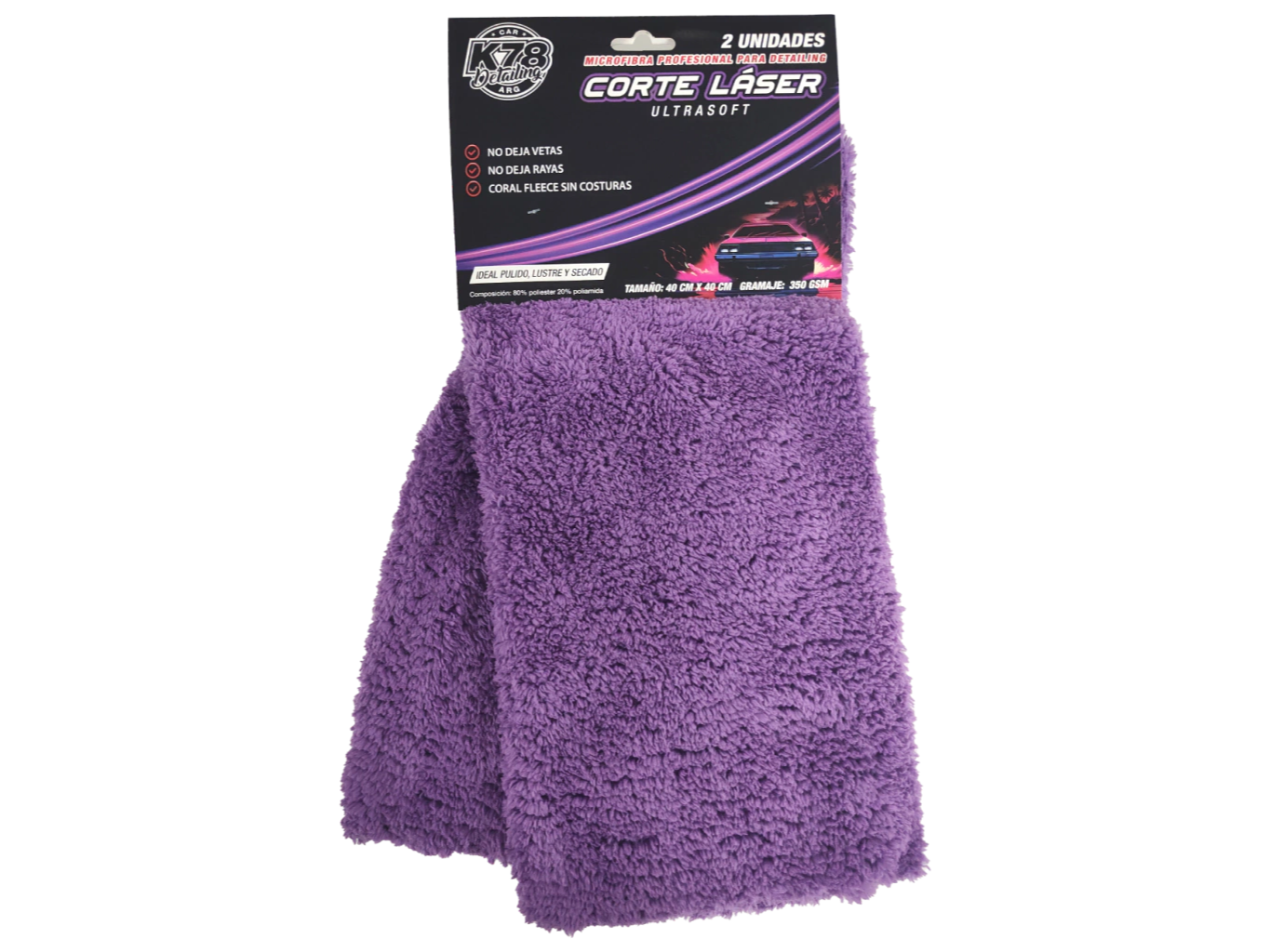 612 - SET X2 PAÑOS MICROFIBRA CORTE LASER CORAL FLEECE 40X40