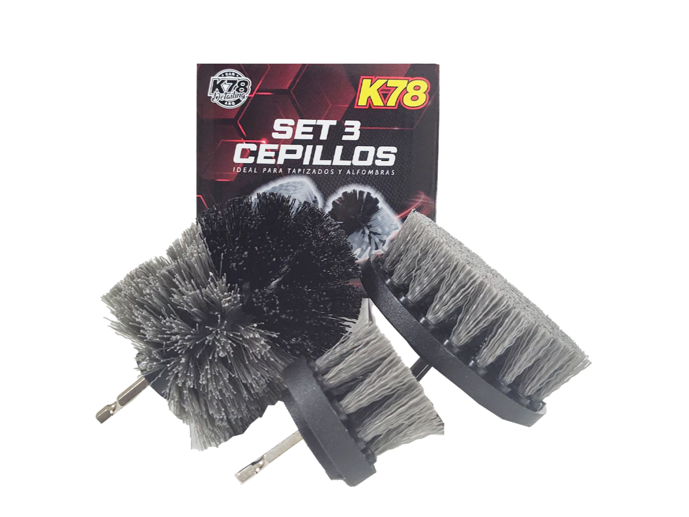 656 - SET X3 CEPILLOS TAPIZADOS Y ALFOMBRAS (TALADRO)