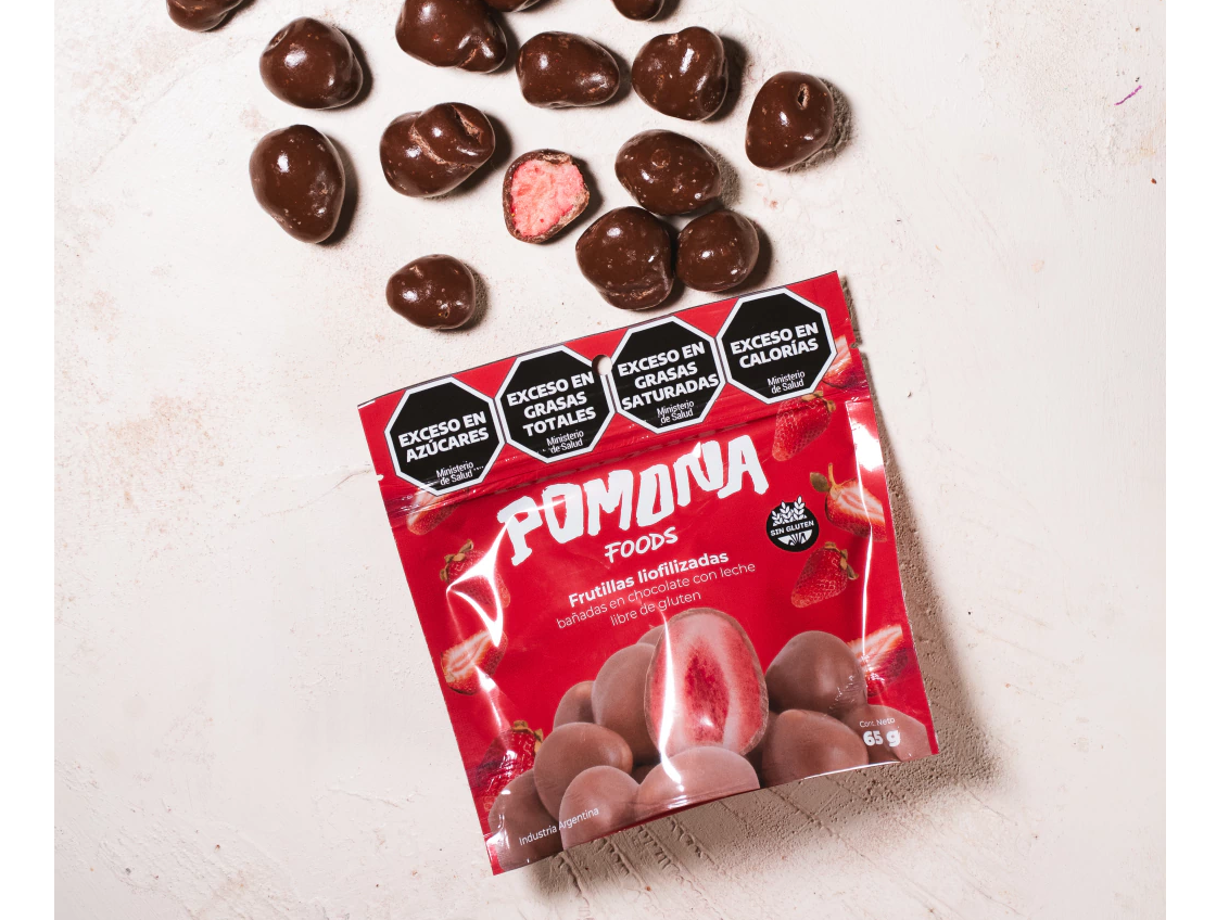 Frutillas Liofilizadas en Chocolate con Leche 65grs
