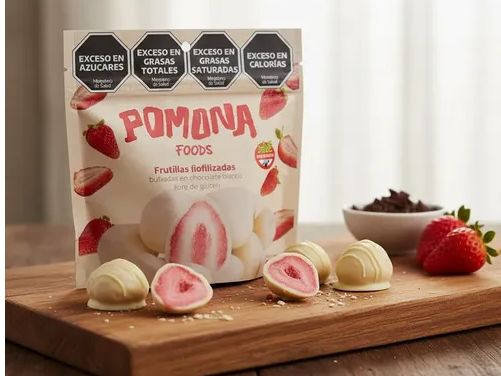 Frutillas Liofilizadas Bañadas en Chocolate Blanco 65 GRS