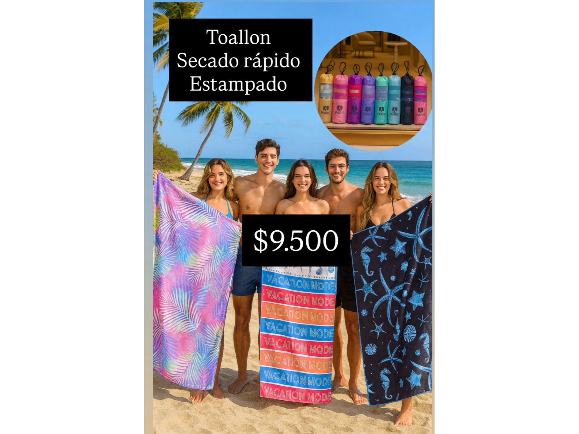 toallon secado rapido estampado