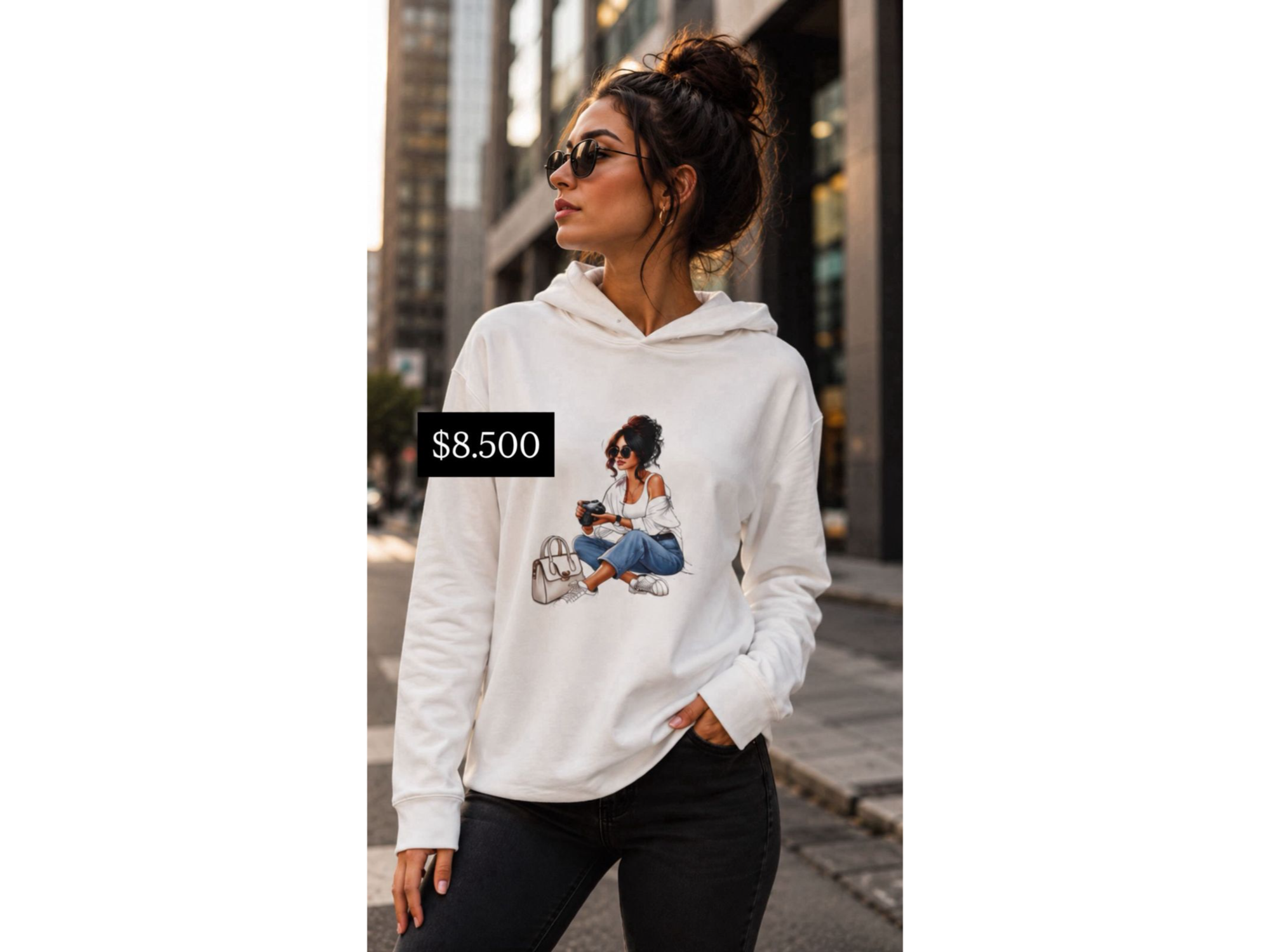 buzo blanco estampado