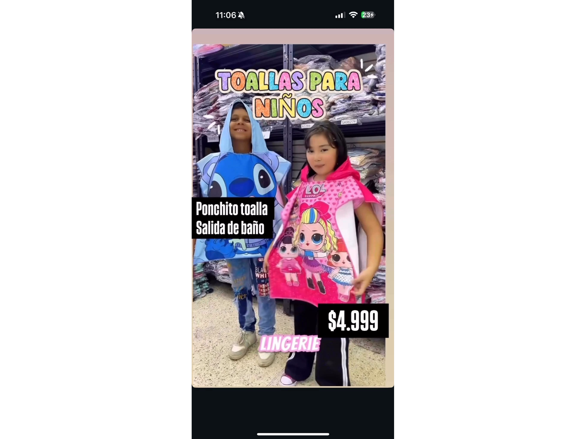 toalla ponchito infantil