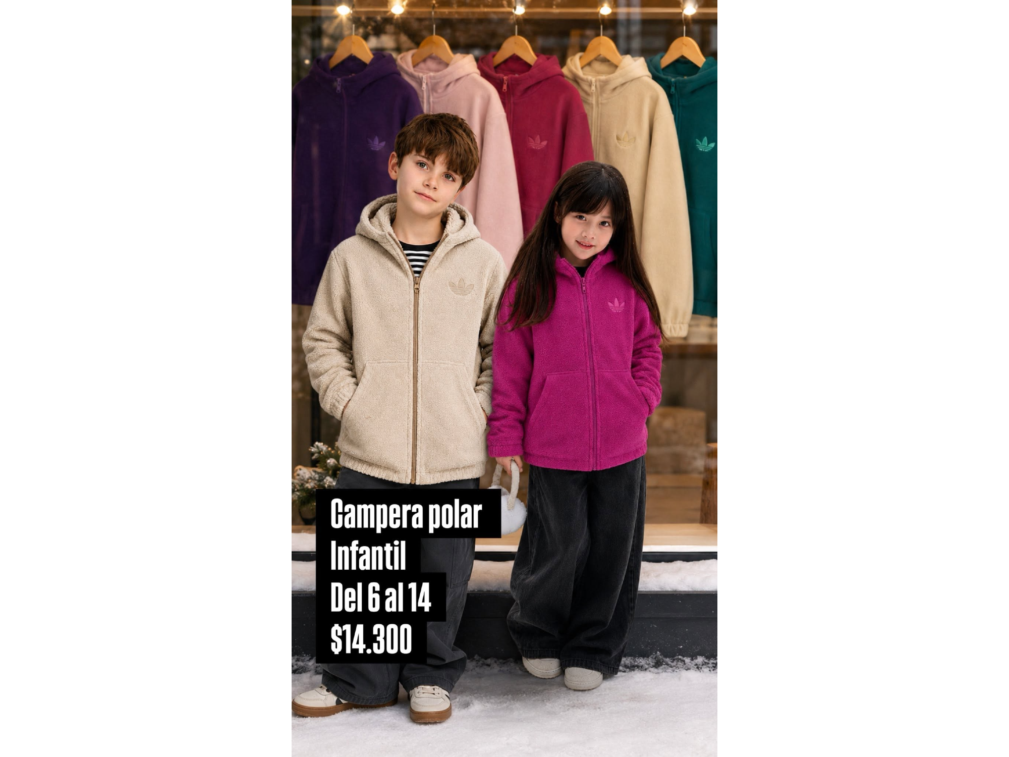 campera de polar con piel