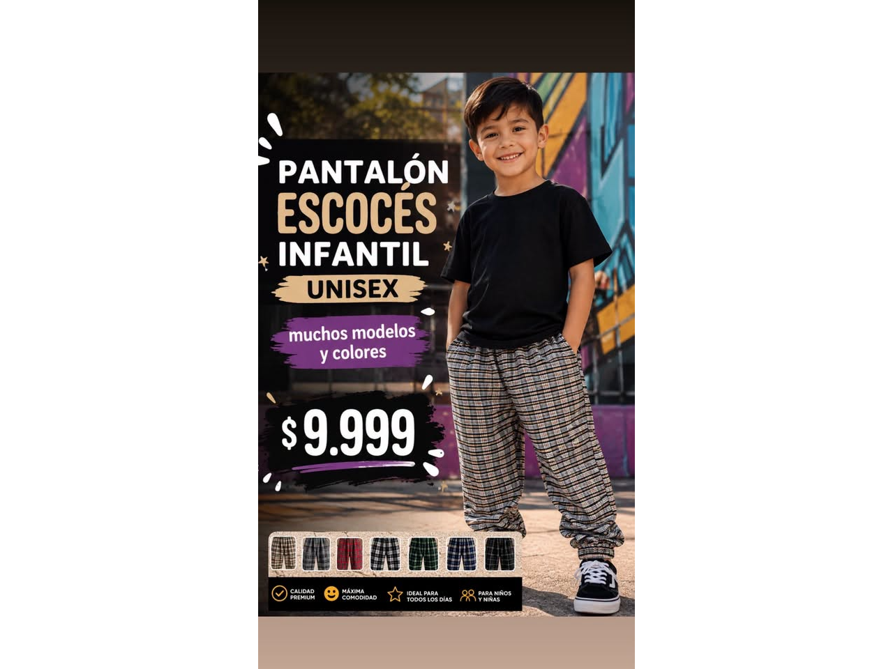 baggy escoces de niño