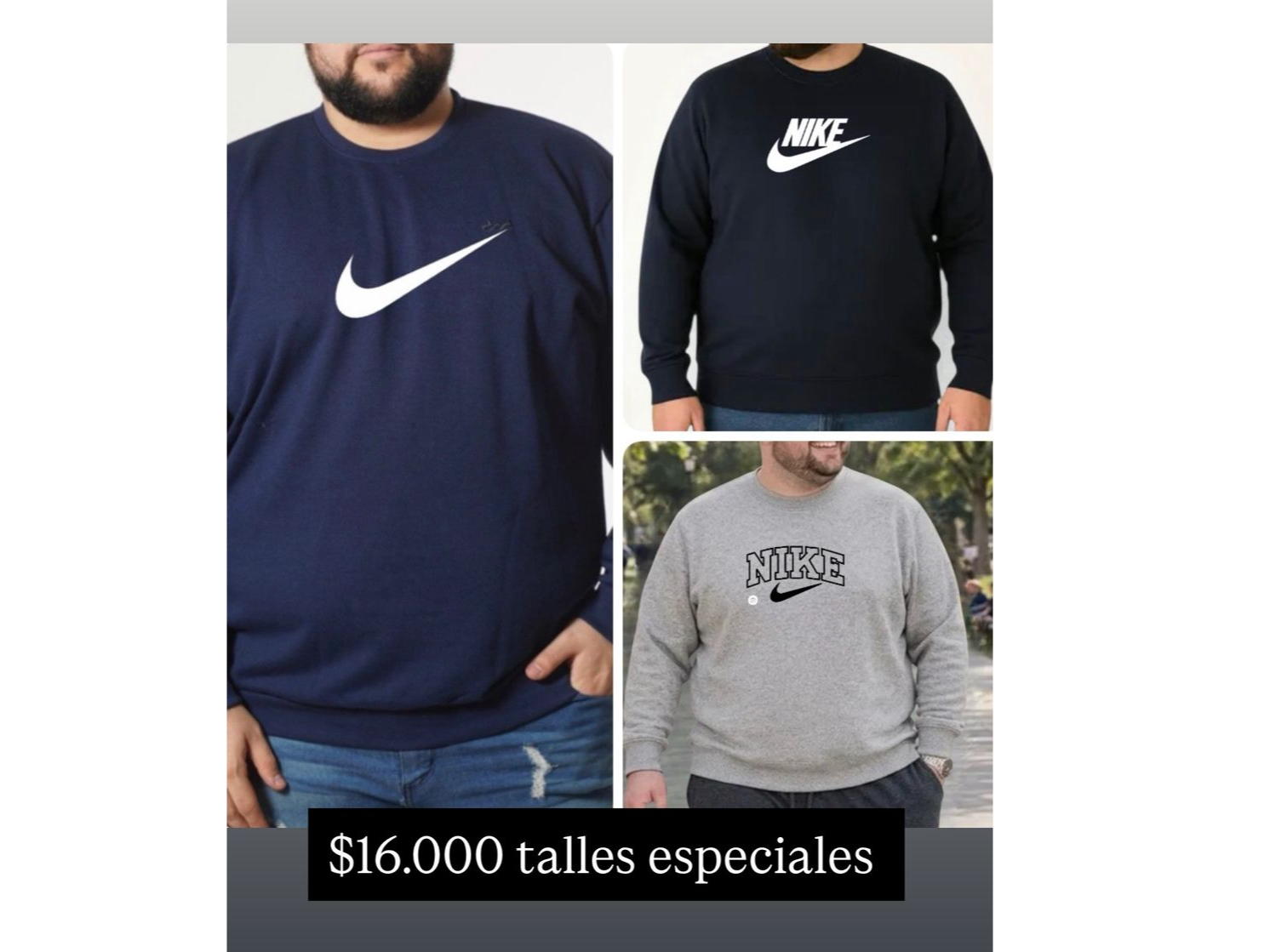 buzo talles especiales
