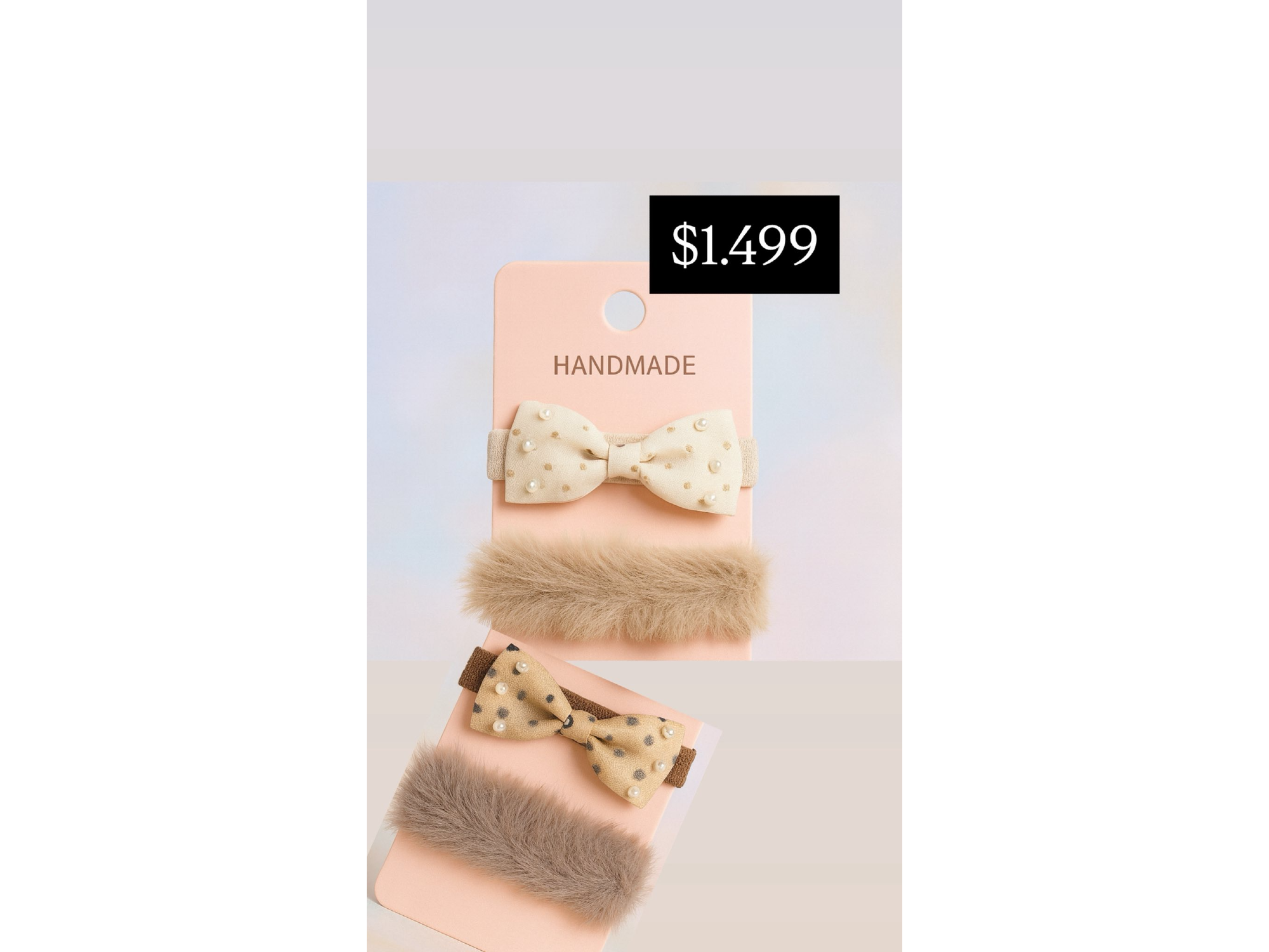 Blister moño  y colita peluche