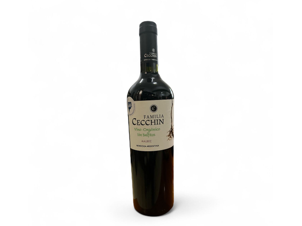 Vino Malbec SIN SULFITOS "Familia Cecchin" Org. Cert.