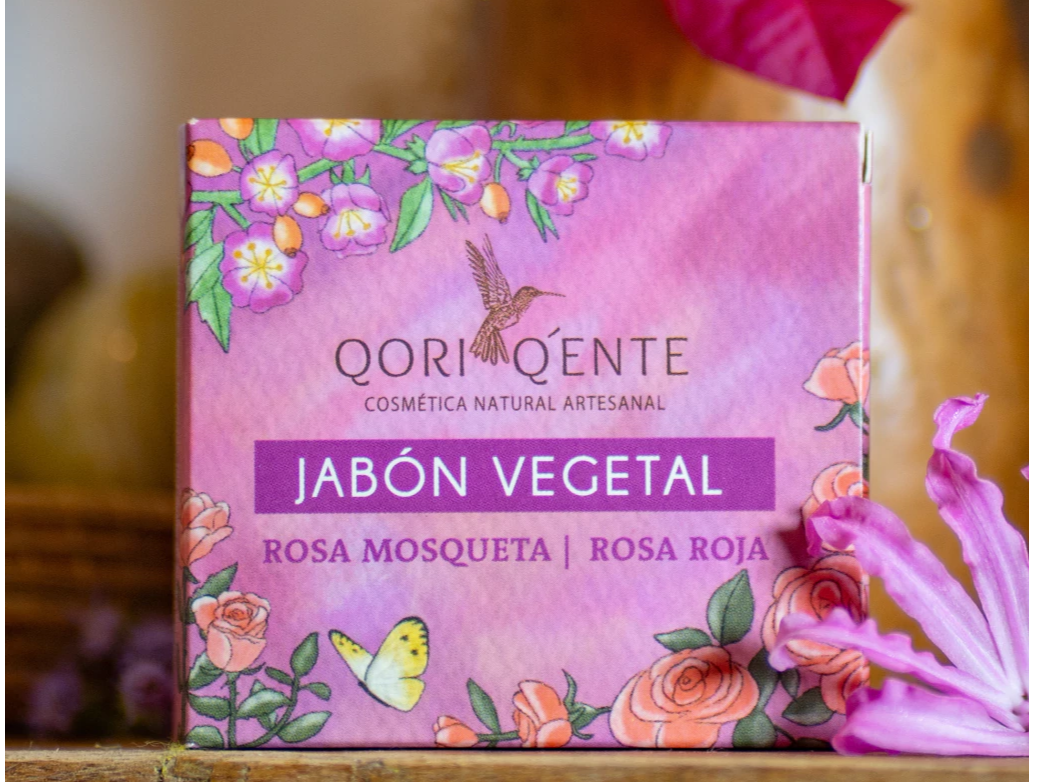 Jabon Vegetal Rosa Mosqueta + rosa roja I PESO 120grs