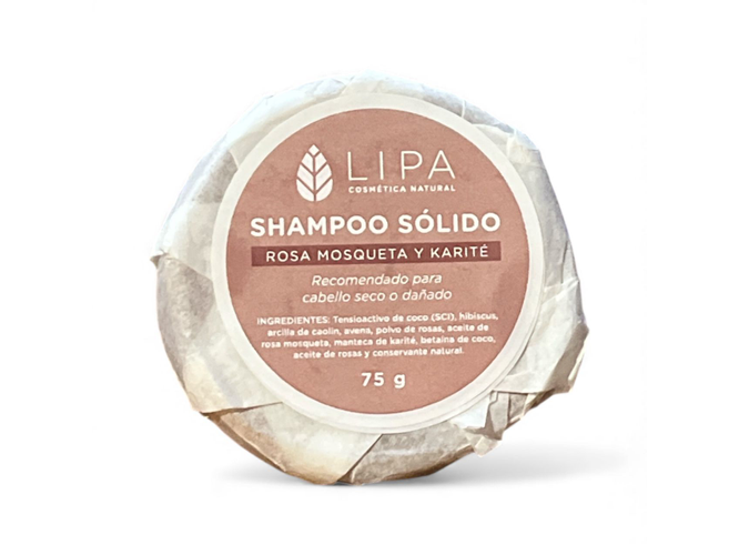 Shampoo Solido Rosa Mosqueta y Karite "Lipa Cosmética"