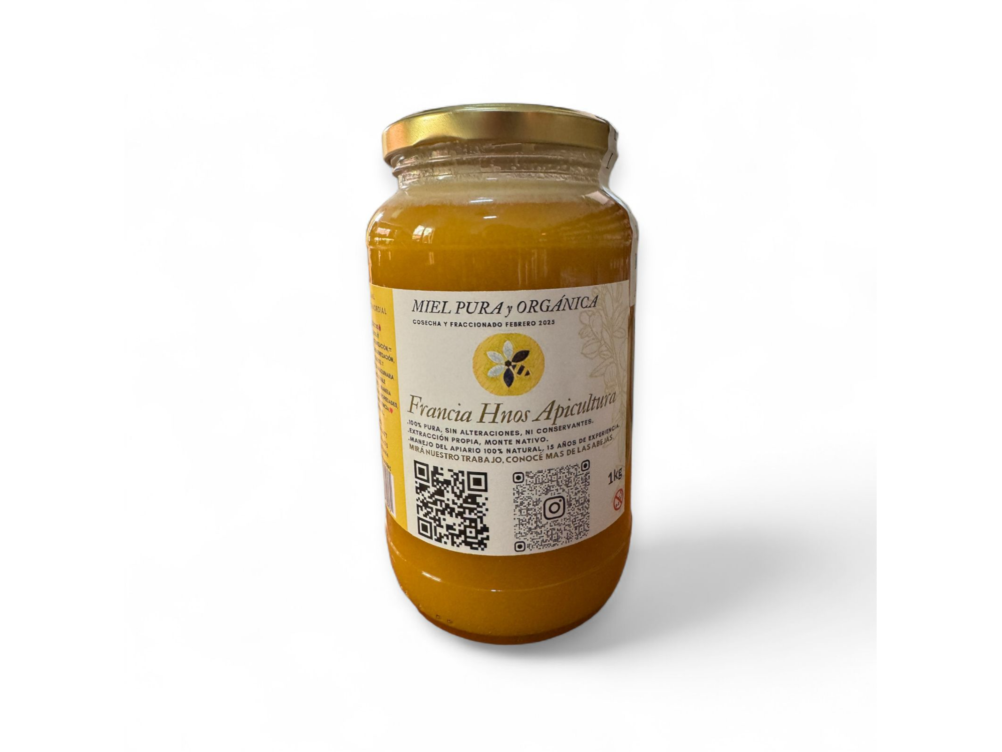 Miel PURA Y ORGANICA "Francia Hnos Apicultura " I PESO  KILO