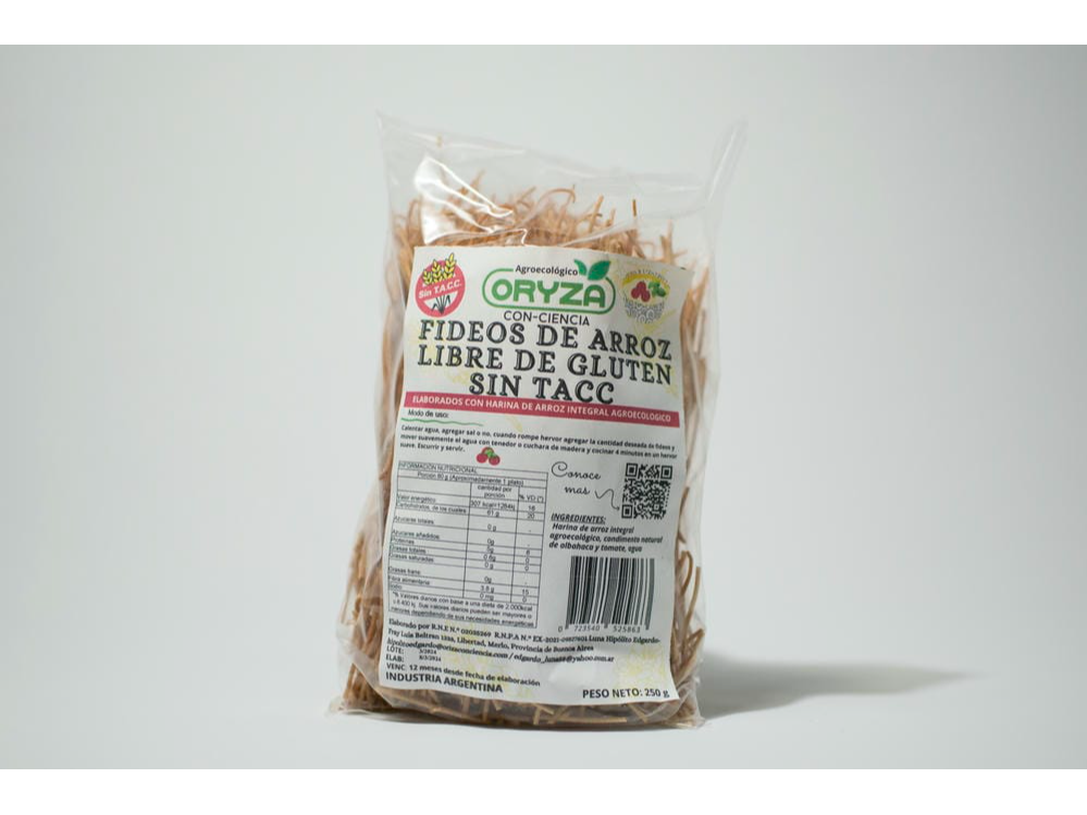 Fideos de Arroz "ORYZA" Tomate   I PESO 250grs