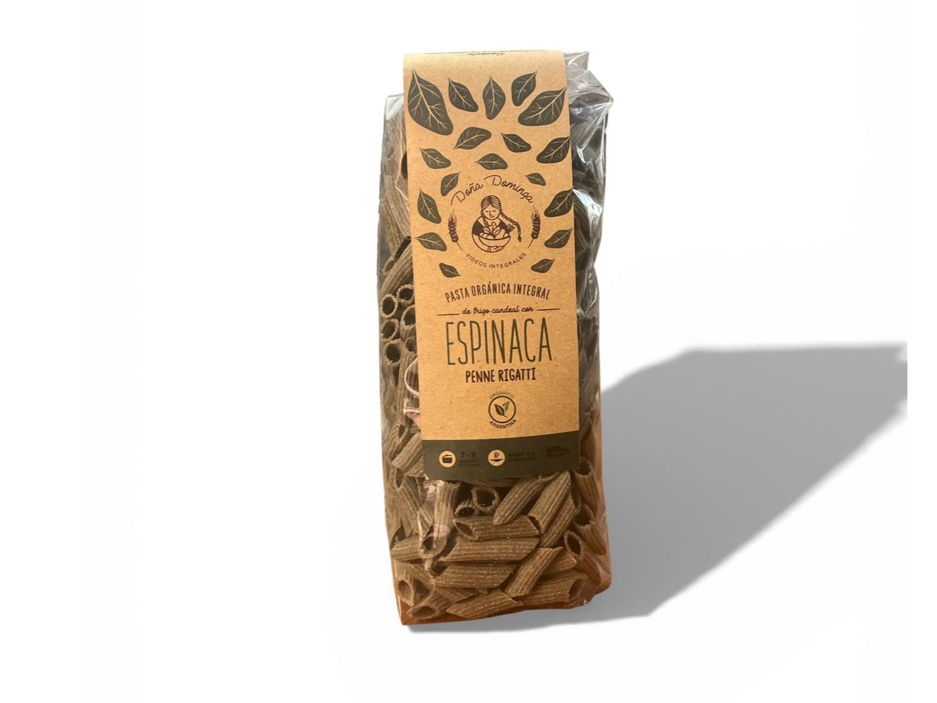 Fideos Integrales TIRABUZON "Doña Dominga" ESPINACA I PESO 400 grs