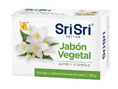 Jabon Vegetal Jazmin y Vitamina E "Sri Sri Tattva" I PESO 100grs